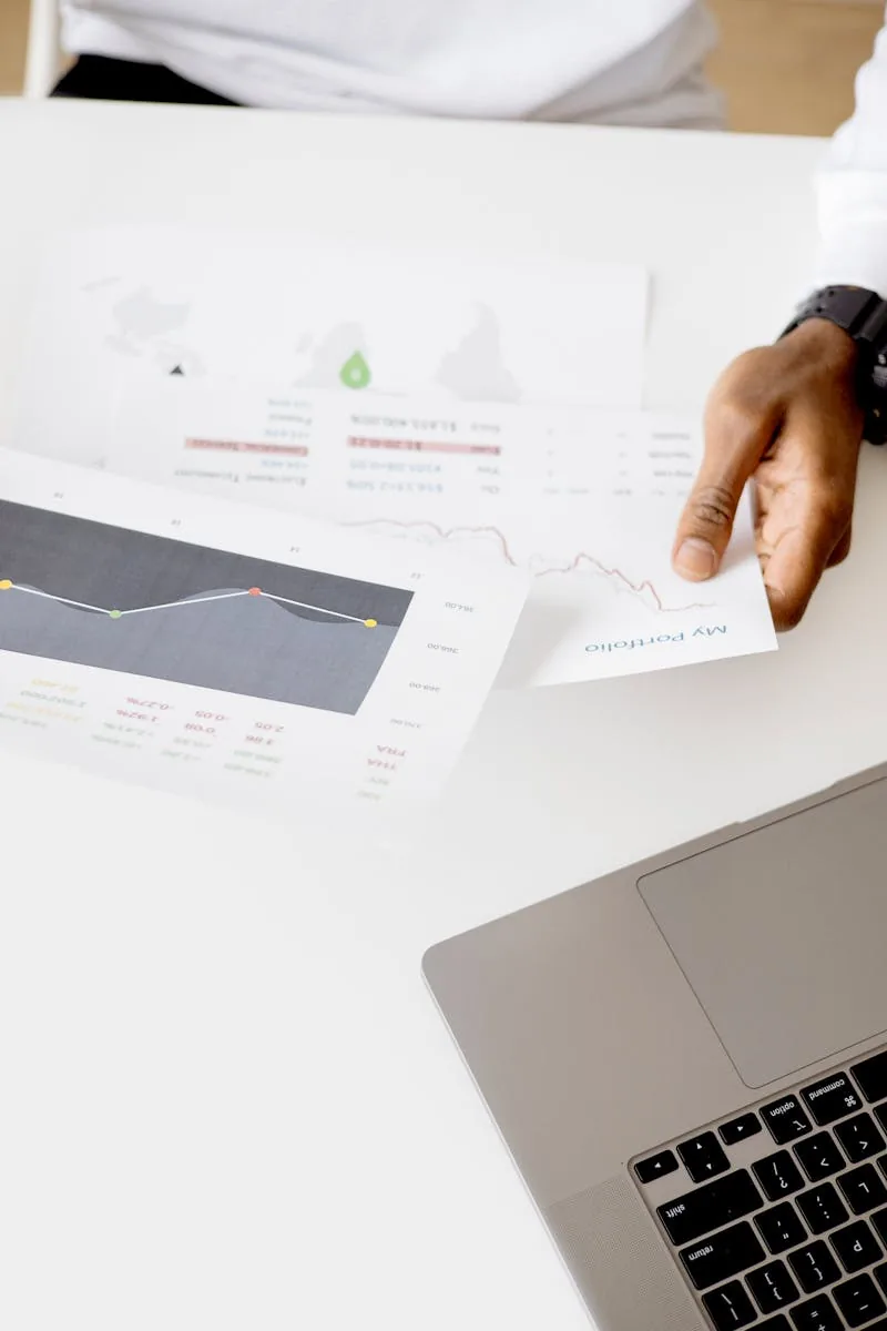 Corporate Health metrics and a financial calculation on a desk