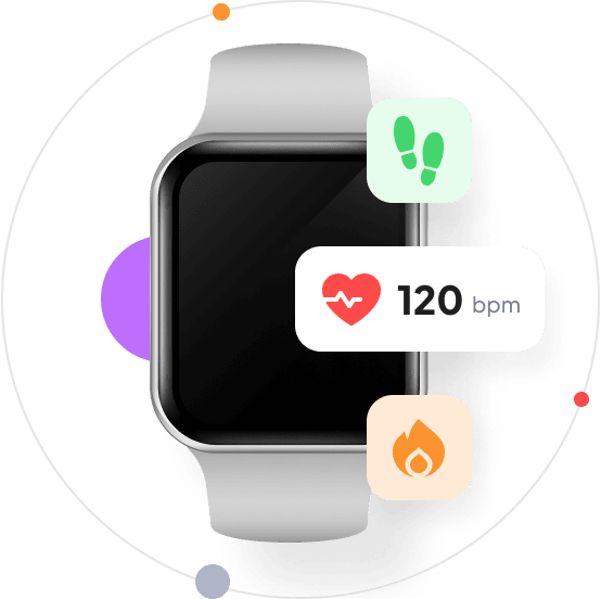 Wearables und Smartphone, die Aktivitätsdaten mit der FIT-UP Plattform synchronisieren