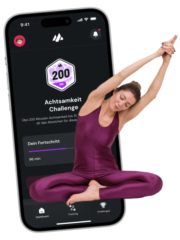 Moveathlon App: Achtsamkeit-Challenge mit Abzeichen und Fortschritt