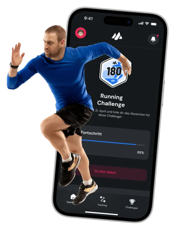 Moveathlon App: Laufen-Challenge mit Abzeichen und Fortschritt
