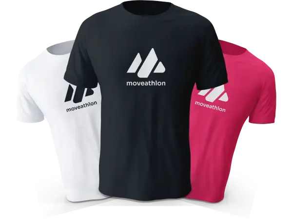 Moveathlon Laufshirts in Weiß, Schwarz und Pink