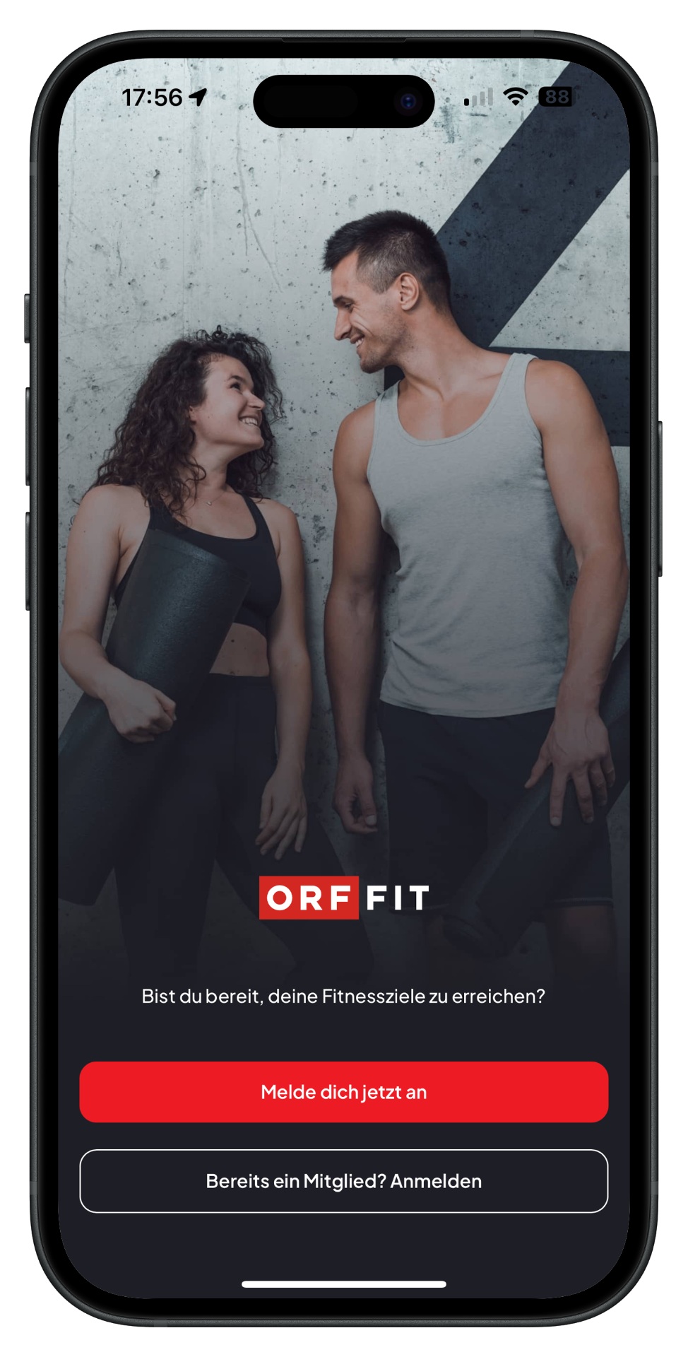 ORF FIT App – Willkommens-Screen